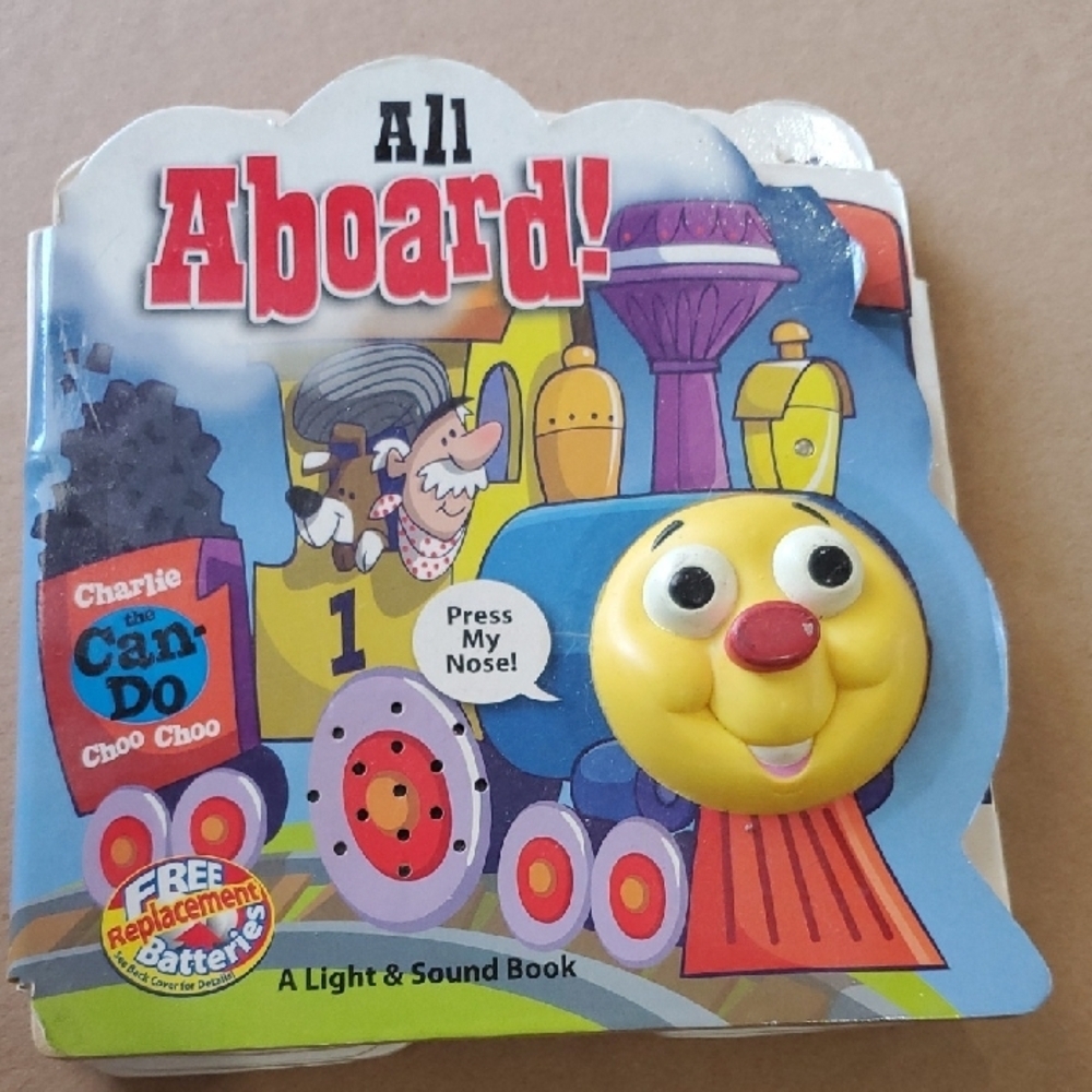 Charlie the Can Do Choo Choo Light & Sound Book - Blue and Yellow Vintage